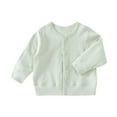 thumbnail image 1 of SERTG Toddlers Kids Cardigan with Button Long Sleeve V-Neck Light Warmth Spring Fall Everyday Wear Top for Kids 1-4 Years(Green,6-9 Months), 1 of 5