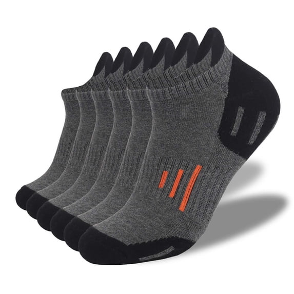 SERTG Unisex 6 PC Ankle Socks Breathable Running Socks Wicking Low Cut Short Invisible 6 Pack Athletic Lightweight Adults Socks(Dark Gray,S)
