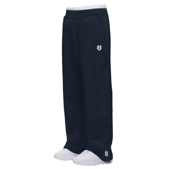 SERTG Unisex Casual Trousers Tapered Sweatpants Fall Winter Solid Color Loose Workout Dance Pants Warm Elastic Waistband Zipper Pockets Comfortable Wear Pants(Navy,S)