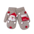 thumbnail image 1 of SERTG Unisex Christmas Gloves Funny Family Kids Adults Gifts 3D Knit Mittens Plush Fleece-Lined Gloves Thermal Warm Soft Holiday Winter Gloves(Khaki,Free Size), 1 of 4