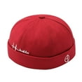 thumbnail image 1 of SERTG Unisex Skullcap Hat Fashionable Dome Brimless Hip-hop Street Casual Versatile Baseball Sailor Hat(Red,Free Size), 1 of 5