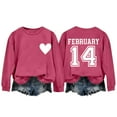 thumbnail image 1 of SERTG Women's Heart Print Sweatshirt Casual Pullover Long Sleeve Crewneck Valentine Tops Cute Love Graphic Spring Fall Outfits(Hot Pink,S), 1 of 6