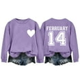 thumbnail image 1 of SERTG Women's Heart Print Sweatshirt Casual Pullover Long Sleeve Crewneck Valentine Tops Cute Love Graphic Spring Fall Outfits(Purple#1,XL), 1 of 6