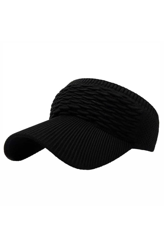 Women's Visor Summer Sun Hat Sun Protection Empty Hat Korean Version Travel Cool Hat Beach Hat Grass Hat Cycling Sports Cap(Black,Free Size)