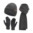 thumbnail image 1 of SERTG Women's Winter Knitted Warm Gloves,Hat,Scarf 3 PC Set Thick Hat Fashion Comfortable Soft Outdoor Hat Set(Black,Free Size), 1 of 3