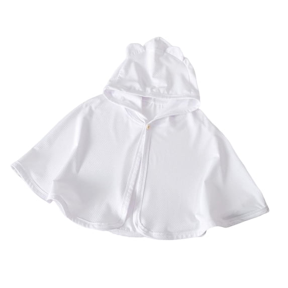 SERTGUTR Baby Kids' Hooded Cloak Cape Solid Color Button Closure Lightweight Sun Protection Cardigan Breathable Summer Travel Cover Up