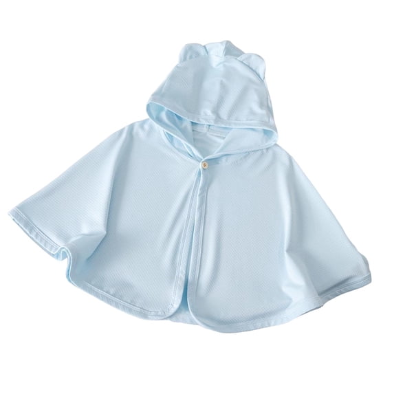 SERTGUTR Baby Kids' Hooded Cloak Cape Solid Color Button Closure Lightweight Sun Protection Cardigan Breathable Summer Travel Cover Up