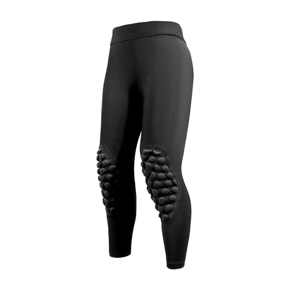 SERTGUTR Boys Capri Pants Knee Pad Compression Tights Elastic Waist Padded Protective Sports Quick Dry Training Athletic Bottoms