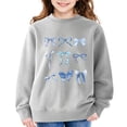 thumbnail image 1 of SERTGUTR Girls'Crewneck Sweatshirt Fleece Lined Long Sleeve Cute Bow Print Graphic Ribbed Cuffs Cozy Warm School Daily Casual Pullover Top, 1 of 6