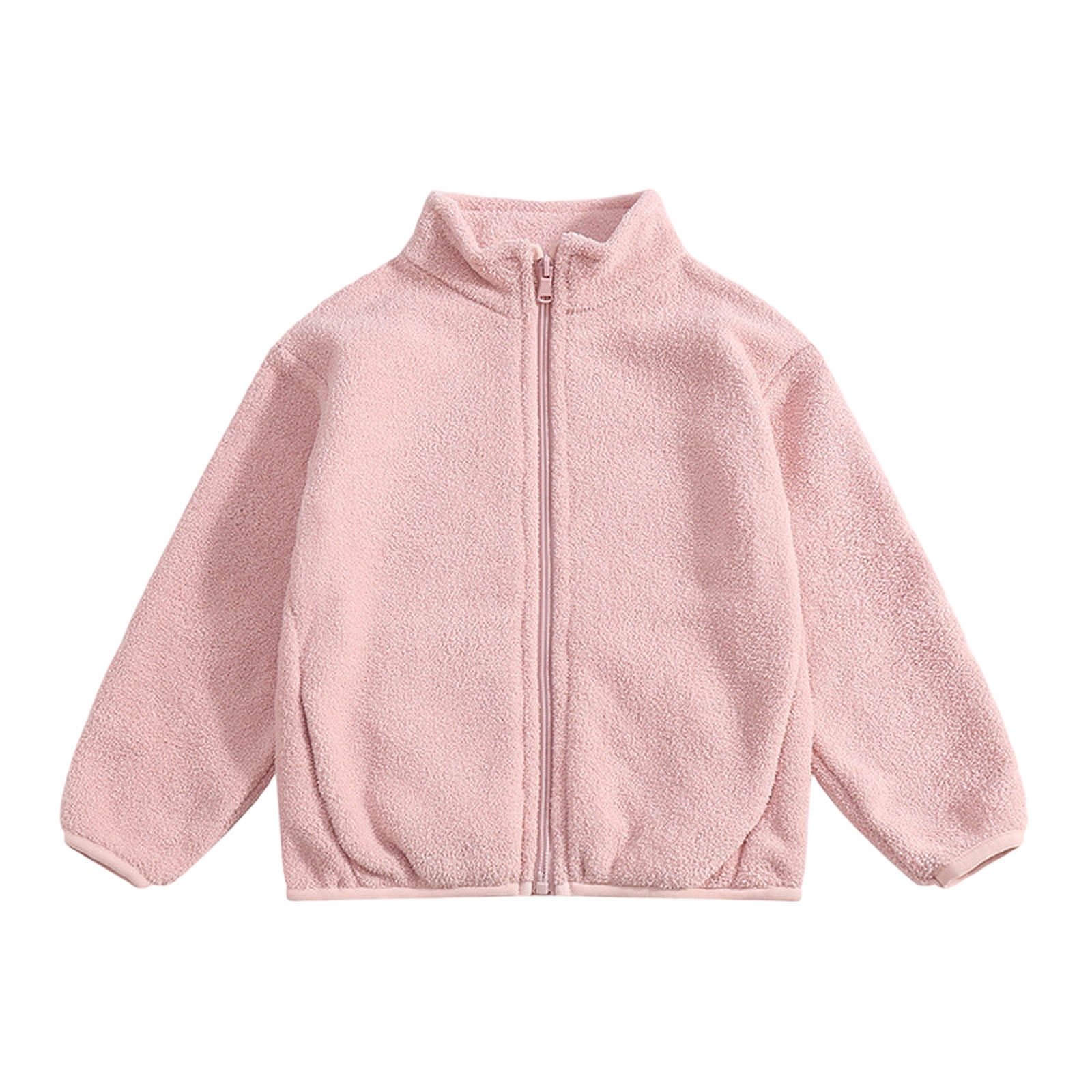 SERTGUTR Girls Fleece Jacket Stand Collar Full Zipper Long Sleeve ...