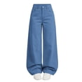 thumbnail image 1 of SERTGUTR Girls' Jeans High Waist Loose Fit Wide Leg Stretch Fabric Side Pockets Comfortable School Everyday Wear Pants, 1 of 9