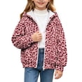 thumbnail image 1 of SERTGUTR Girls Leopard Print Hooded Sweatshirt, Zip Up Fleece Jacket with Pockets, Long Sleeve Casual Outerwear, Everyday School Outdoor Warm Coat, 1 of 8