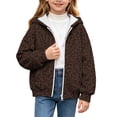 thumbnail image 1 of SERTGUTR Girls Leopard Print Hooded Sweatshirt, Zip Up Fleece Jacket with Pockets, Long Sleeve Casual Outerwear, Everyday School Outdoor Warm Coat, 1 of 8