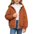 thumbnail image 1 of SERTGUTR Girls Leopard Print Hooded Sweatshirt, Zip Up Fleece Jacket with Pockets, Long Sleeve Casual Outerwear, Everyday School Outdoor Warm Coat, 1 of 8