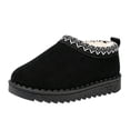 thumbnail image 1 of SERTGUTR Kids Fleece Lined Snow Boots, Slip-On Embroidered Winter Shoes, Non-Slip Chunky Sole Warm Ankle Boots, Everyday School Outdoor Boys Girls Boots(3.5-4 Years,25), 1 of 6