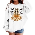 thumbnail image 1 of SERTGUTR Kids Halloween Sweatshirt Crew Neck Long Sleeve Fleece Pullover with Floral Ghost Pumpkin Bat Print for Fall School Parties Versatile Top, 1 of 6