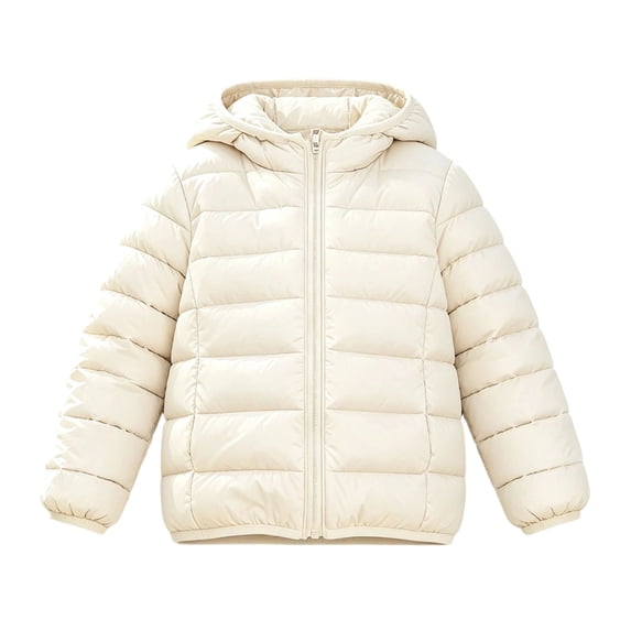 SERTGUTR Kids Hooded Puffer Jacket Full Zipper Quilted Coat Warm Windproof Padded Outerwear Everyday School Winter Jacket