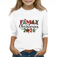thumbnail image 1 of SERTG Kids Tops 3/4 Long Sleeve Round Neck Cute Casual Comfortable Festive Print Everyday Top Christmas Gifts for Boys and Girls 3-12 Years(White#1,9-10 Years), 1 of 4