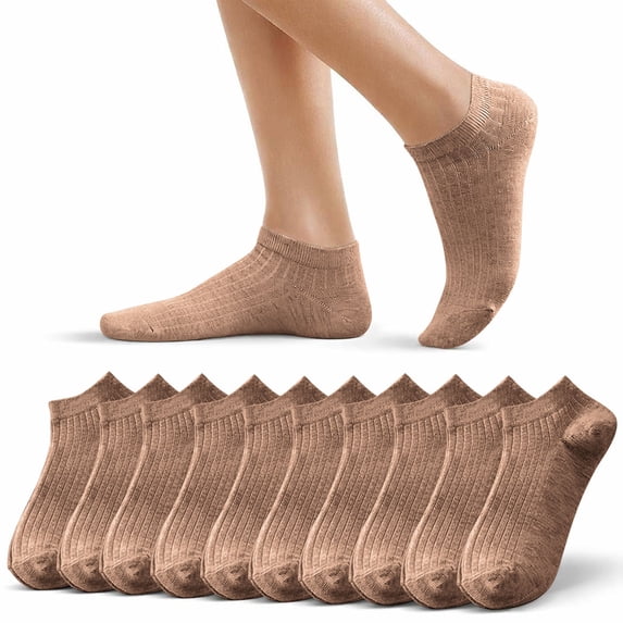 SERTGUTR Women's Ankle Socks Low Cut No Show Cushioned Athletic Breathable Ribbed Knit Stretch Comfortable Casual Daily Wear Sneaker Liners 10 Pack