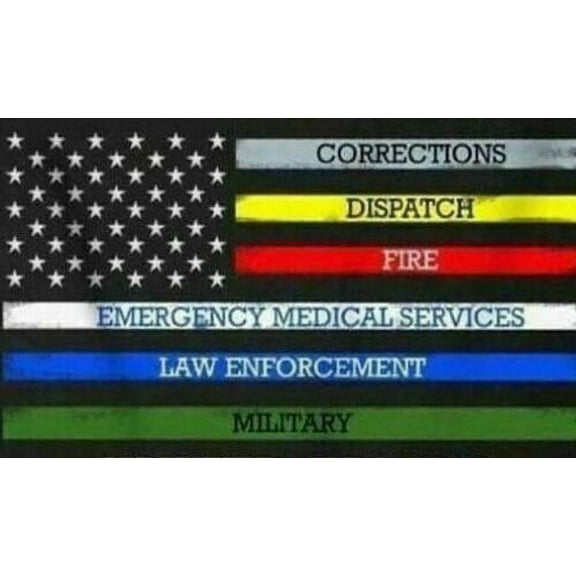 SERVICE US POLICE USA THIN BLUE LINES FLAG AMERICAN law US Tex 100D 3'X5' Flag