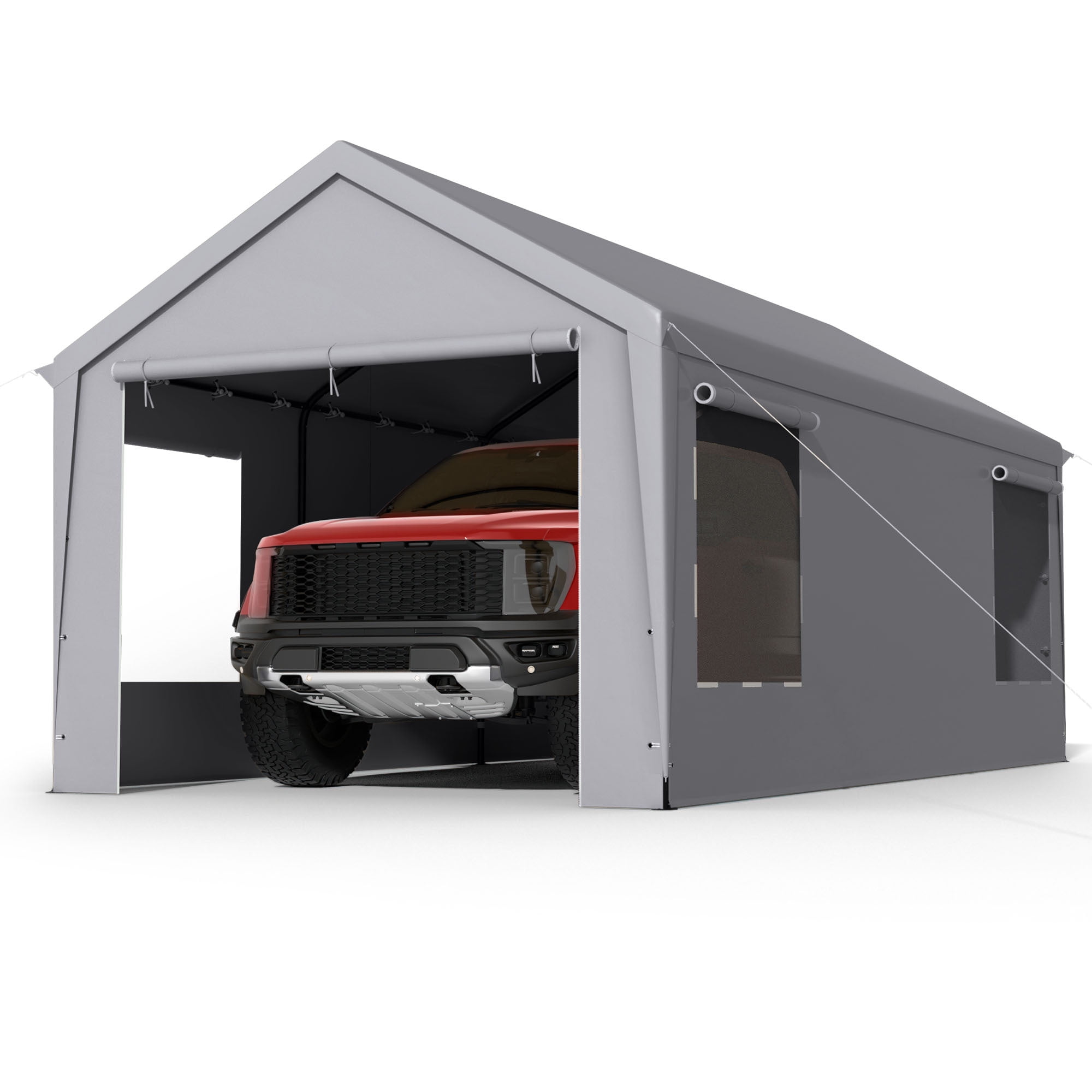 SERWALL 12 x 20 ft Heavy Duty Steel Car Carport Canopy Tents with ...