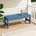 thumbnail image 1 of SERWALL 2-Person Outdoor Bench Backless, HDPE Patio Bench Weather-Resistant, 700 Lbs Weight Capacity Garden Bench, Wood-Like Low Maintenance for Yard, Porch & Backyard, Blue, 1 of 14