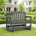 thumbnail image 1 of SERWALL Outdoor Glider Bench 2 Person, HDPE Material Weather-Resistant Rocking Chair Swings for Patio Porch Garden, Gray, 1 of 8
