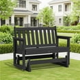 thumbnail image 1 of SERWALL Outdoor Glider Bench 2 Person, HDPE Material Weather-Resistant Rocking Chair Swings for Patio Porch Garden, Black, 1 of 8
