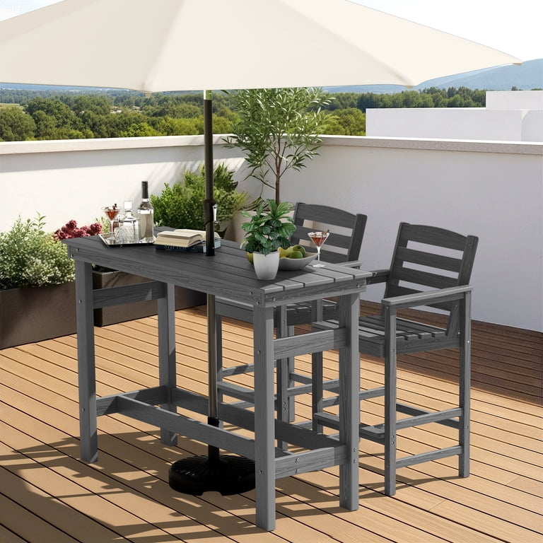 grey patio table umbrella DIFY Square Dining for 4, 38" Outdoor Metal Dining Table with 1.57" Hole for Backyard, Lawn, Garden and Deck : Patio, Lawn & Garden 3 per rib Powered by solar rechargeable batteries Fade SERWALL HDPE Outdoor Patio Bar