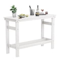 thumbnail image 1 of SERWALL 41" Outdoor Bar Table, HDPE All Weather Adirondack Outdoor Bar Height Table, White, 1 of 7