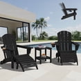 thumbnail image 1 of SERWALL 5PC Adjustable Folding Adirondack Chair and Ottoman and Double Side Table, HDPE Adirondack Chairs Set for Outdoor, Patio, Poolside, Garden, Black, 1 of 9