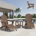 thumbnail image 1 of SERWALL 5PC Adjustable Folding Adirondack Chair and Ottoman and Double Side Table, HDPE Adirondack Chairs Set for Outdoor, Patio, Poolside, Garden, Brown, 1 of 9
