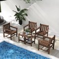 thumbnail image 1 of SERWALL 6 Piece Patio Furniture Set,HDPE Outdoor Furniture Bistro Set with Coffee Table for the Patio,Brown, 1 of 9