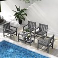 thumbnail image 1 of SERWALL 6 Piece Patio Furniture Set,HDPE Outdoor Furniture Bistro Set with Coffee Table for the Patio,Gray, 1 of 8