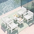 thumbnail image 1 of SERWALL 6 Piece Patio Furniture Set,HDPE Outdoor Furniture Bistro Set with Coffee Table for the Patio,White, 1 of 8