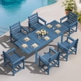 thumbnail image 1 of SERWALL 7-Piece Outdoor Dining Set with Expandable Patio Dining Table and 6 Chairs, 60–83 Inch All-Weather HDPE Patio Furniture Sets for Backyard, Garden, Deck, Poolside - Blue, 1 of 7