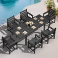 thumbnail image 1 of SERWALL 7-Piece Outdoor Dining Set with Expandable Patio Dining Table and 6 Chairs, 60–83 Inch All-Weather HDPE Patio Furniture Sets for Backyard, Garden, Deck, Poolside - Black, 1 of 7