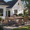 thumbnail image 1 of SERWALL 7-Piece Outdoor Dining Set , 75" HDPE All Weather Patio Dining Set for 6, Outdoor Table and Chairs with Umbrella Hole, Brown, 1 of 10