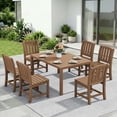 thumbnail image 1 of SERWALL 7-Piece Outdoor Dining Set with Expandable Patio Dining Table and 6 Chairs, 60–83 Inch All-Weather HDPE Patio Furniture Sets for Backyard, Garden, Deck, Poolside - Brown, 1 of 8