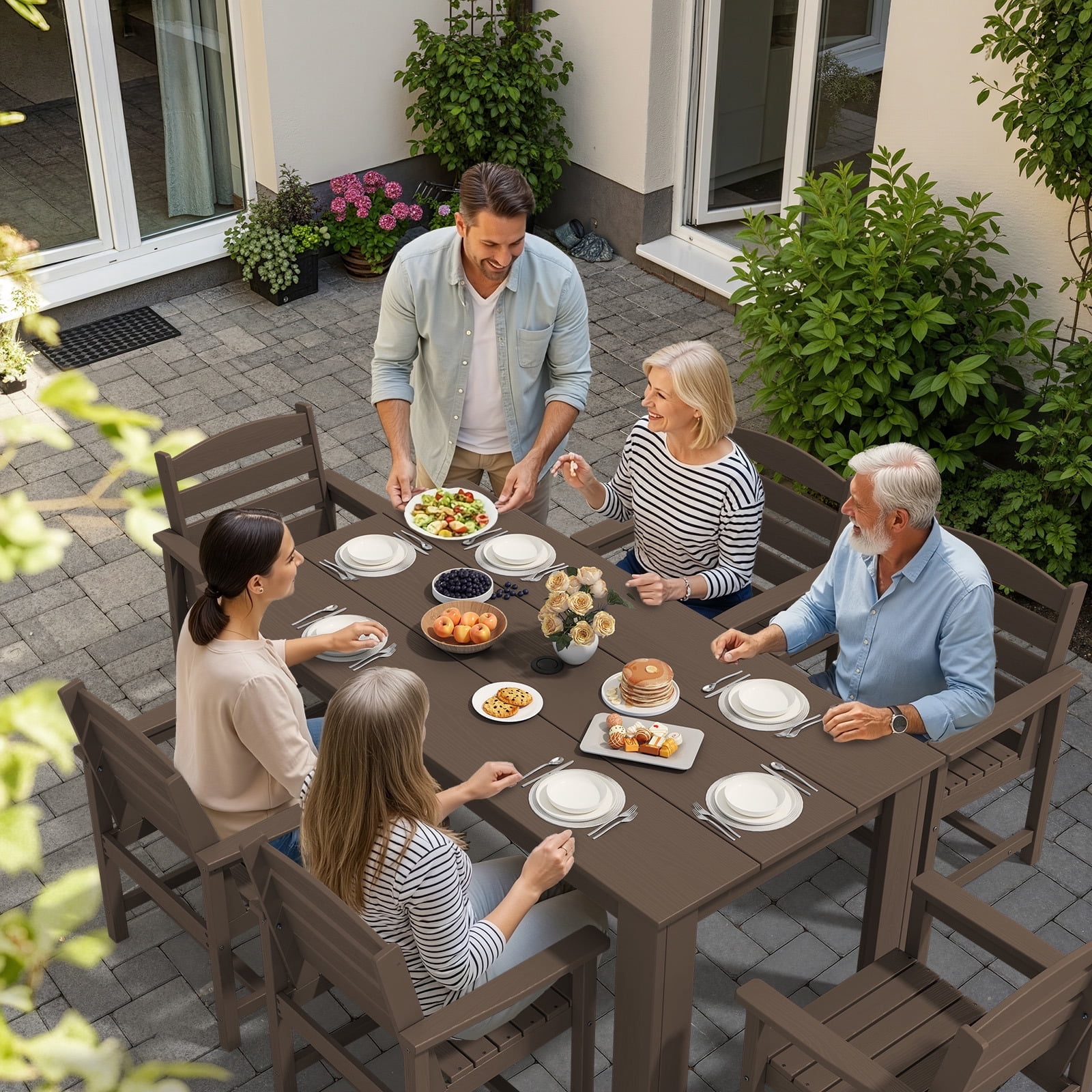SERWALL 7-Piece Patio Dining Set, 59
