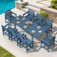 thumbnail image 1 of SERWALL 9-Piece Outdoor Dining Set with Expandable Patio Dining Table and 8 Chairs, 60–83 Inch All-Weather HDPE Patio Furniture Sets for Backyard, Garden, Deck, Poolside - Blue, 1 of 7