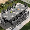 thumbnail image 1 of SERWALL 9 Pieces Outdoor Dining Set, Patio Dining Set, HDPE Outdoor Table and Chair with Umbrella Holes, (1 Table + 8 Chairs), 1 of 10