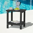 thumbnail image 1 of SERWALL Adirondack Outdoor Side Table, All Weather Use Double Layer Patio Side Table, HIPS Rectangular End Table- Black, 1 of 9