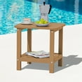 thumbnail image 1 of SERWALL Adirondack Outdoor Side Table, All Weather Use Double Layer Patio Side Table, HIPS Rectangular End Table- Brown, 1 of 8