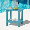 thumbnail image 1 of SERWALL Adirondack Outdoor Side Table, All Weather Use Double Layer Patio Side Table, HIPS Rectangular End Table- Tiffany, 1 of 9