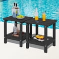 thumbnail image 1 of SERWALL Adirondack Outdoor Side Tables Set of 2, All Weather Use Double Layer Patio Side Table, HIPS Rectangular End Table- Black, 1 of 10