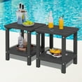 thumbnail image 1 of SERWALL Adirondack Outdoor Side Tables Set of 2, All Weather Use Double Layer Patio Side Table, HIPS Rectangular End Table- Gray, 1 of 10