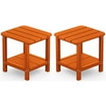 thumbnail image 1 of SERWALL Adirondack Outdoor Side Tables Set of 2, All Weather Use Double Layer Patio Side Table, HIPS Rectangular End Table- Orange, 1 of 8