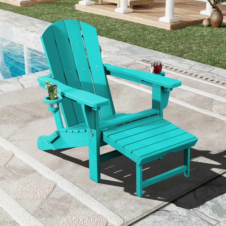 SERWALL Adjustable Folding Adirondack Chair with Footrest Dual
