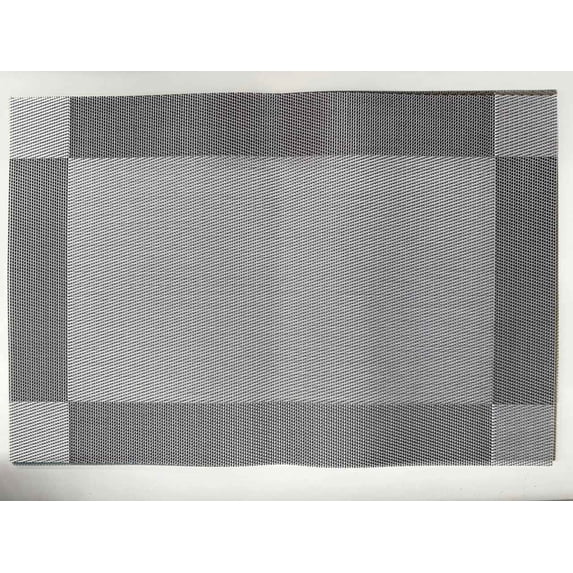 SERWALL Elegant Non-Slip PVC Placemats Set of 6, Washable & Durable Table Mats for Dining Table, Gray